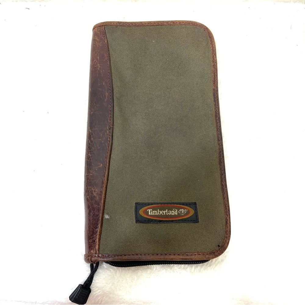 Vintage 90’s Timberland Passport Wallet Canvas and Leather